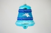Изображение Елочная игрушка Объемный колокольчик с рисунком 150 мм Бирюзовый  интернет магазин Иватек ivatec.ru